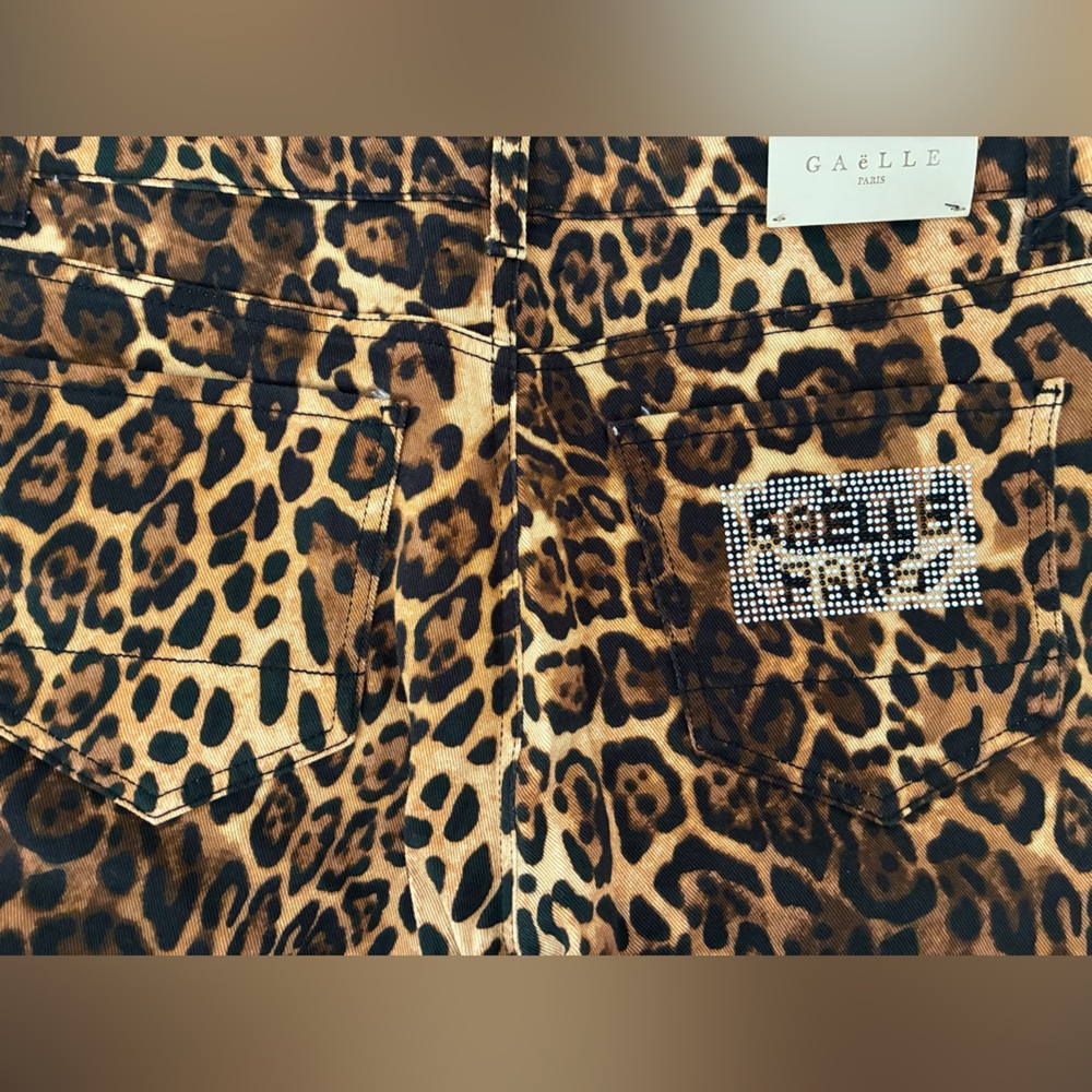 Gazelle Paris Leopard Print Women Jeans - Picture 2 of 4